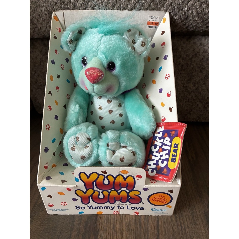 Vintage Kenner '89 Yum Yums Chuckle Chip Bear Plush New in Original Box